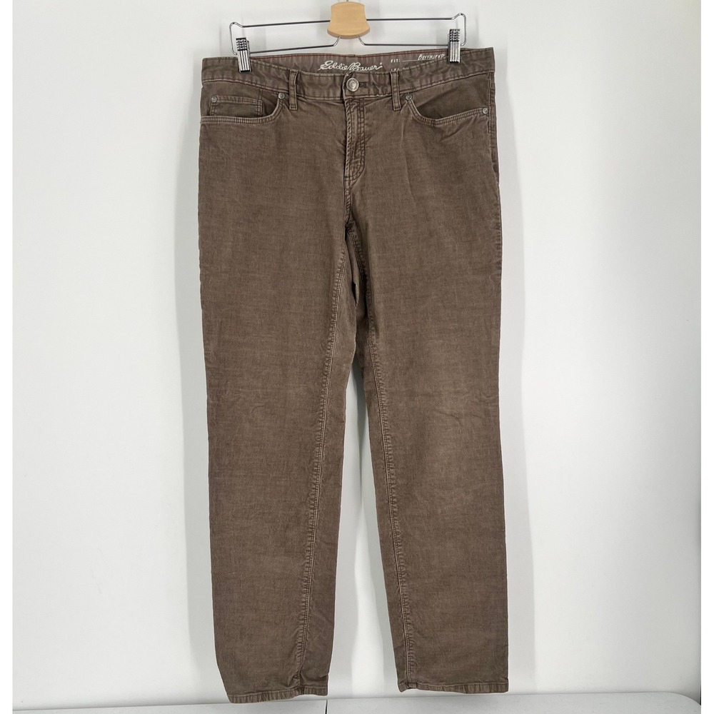 Eddie Bauer Women Size 12 Brown Corduroy Boyfriend Fit Straight Leg Pants